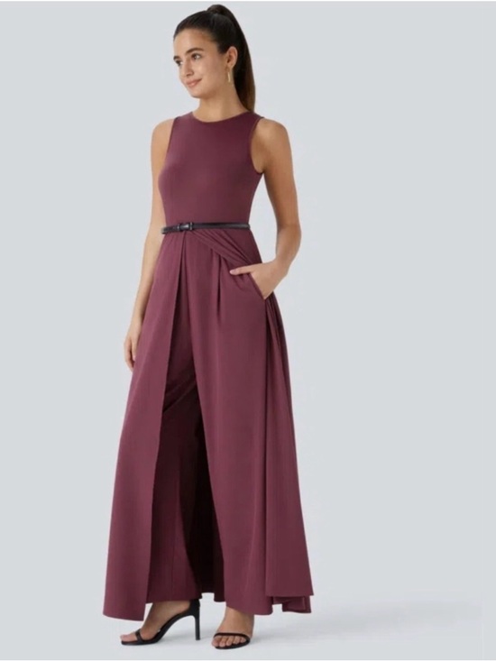 HALARA Pants - HALARA Breezeful Zipper Sleeveless Pocket Quick Dry Jumpsuit Amaranth Medium T